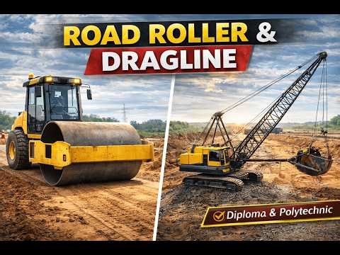 Road Roller & Dragline Explained | Highway Engineering for Polytechnic & Diploma Students
