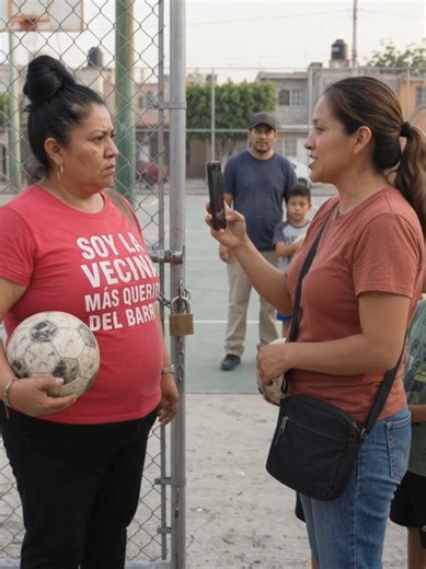 Cancha inaugurada gratis: señora la cierra y cobra a los niños