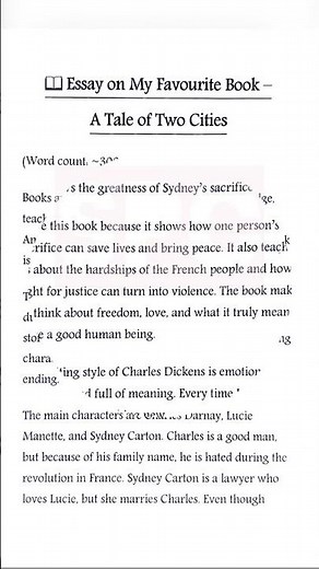 Essay on My Favourite Book – A Tale of Two Cities | English Writing | Sangeeta’s PRT Classroom