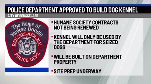 Rensselaer PD build kennels for Animal Control office