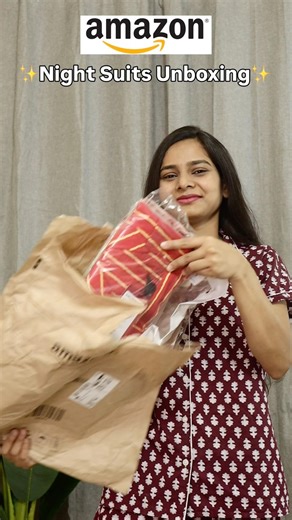 Unboxing + Review 💖 Amazon Night Suits 😴 #amazonfinds #unboxing