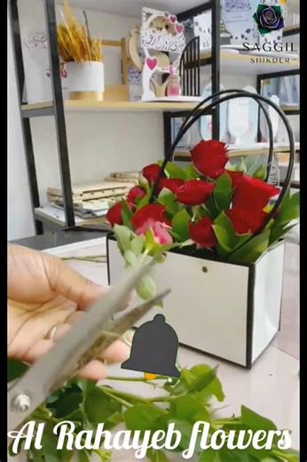 Elegant red rose box arrangement beautifully#bouquettutorial #shorts