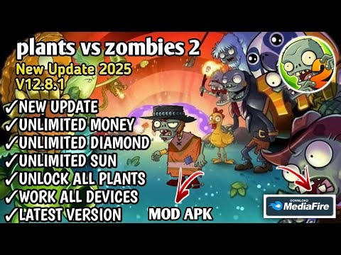 Plants vs Zombies 2 Mod Apk 12.8.1 Update! New All Plants Unlocked!