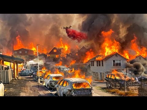 Mass Evacuation in Chile! Homes on Fire in Concepción, Panic in the City