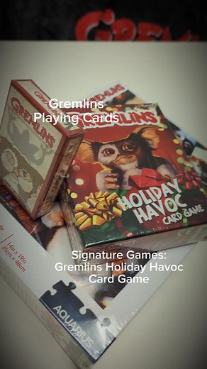 Gather 'round for a night of mischievous gaming with these little troublemakers. #gremlinsgamenight #creepychristmas #blackxmas
