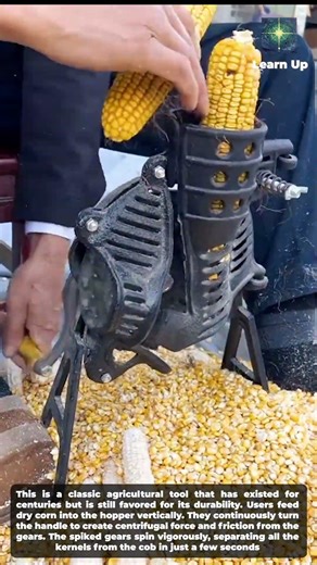 Hand-cranked corn sheller: Unexpected efficiency from an old tool