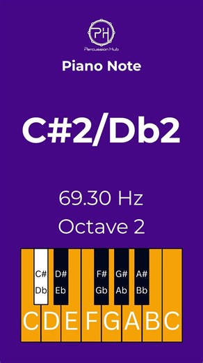 C#2/Db2 Piano Note | 69.30 Hz | Ear Training