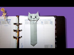 Origami : 🗂 Marque-page 🔖 « Chat » 🐱 / Segnalibro 🐈 a gatto