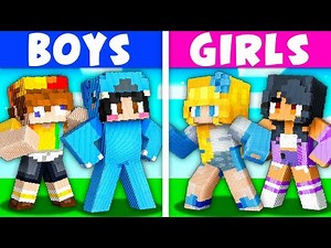 BOY vs GIRL House Statue Battle In Minecraft!