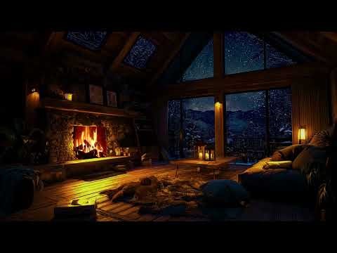 🌧️🔥 Loft Bedroom Rainstorm Ambience | Gentle Fireplace Sounds for Deep Sleep and Cozy Rest Tonight