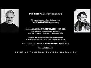 'Ständchen' Schubert Translation French Spanish English Dietrich Fischer Dieskau