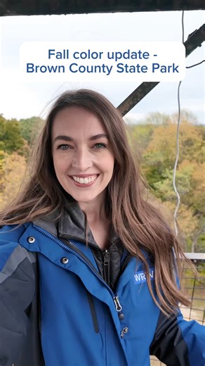 Leaf color at Brown County State Park is so close to the peak! I think it will be gorgeous if you’re heading there this upcoming weekend 🍁 | Meteorologist Maci Tetrick
