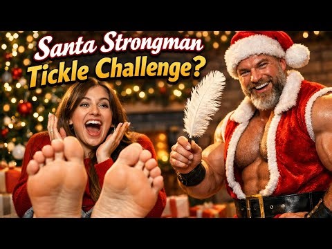 Santa Strongman Tickle Feet Challenge 😂 Barefoot Fun in the Holidays …or is it really?