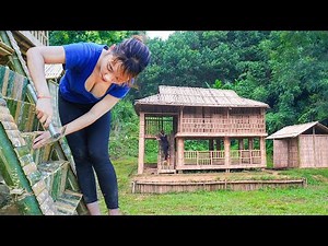 .Video Timelapse: Young Woman Turns Bamboo Trees Into 2-Story House in 30 Days