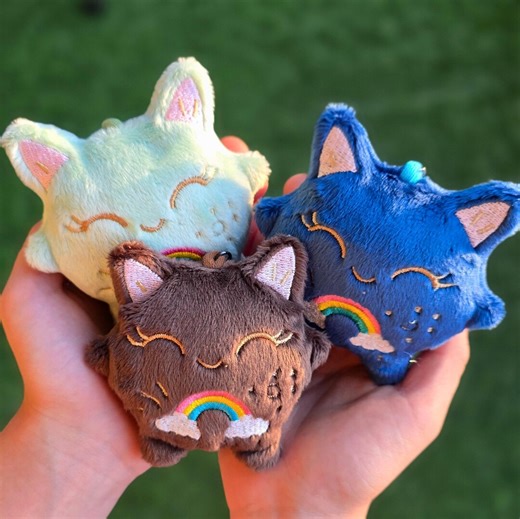 Celestial Cat Plushies – Cute Kawaii Plush Cats With Rainbow Detail. Soft, Mini Plush Toys Perfect as Gifts, Decor, or Cozy Desk Buddies. - Etsy