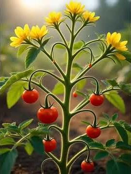 Tomato Plant Growth Time-Lapse 🌱 | Seed to Harvest in 12 Days | Sun & Rain Cinematic Macro