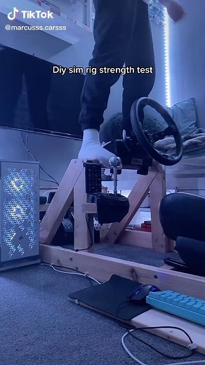 Virtual Motorsports Studio on Instagram: "DIY Sim Rig Strength Test - @marcusss.carsss Creator: @marcusss.carsss (TikTok) Like & Follow for More #simracing Content Follow & Use #sim_racing_life_ to be Featured #simracingsetup #simracingrigs #simrig #simracinglife"