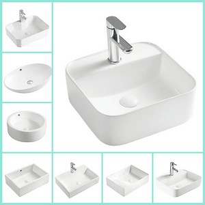 [Hot Item] Classic Above Countertop Bathroom Basin Sink Luxury Sanitary Ware Product China Sinks for Bathroom Ceramic Sink Basin Wash Basin