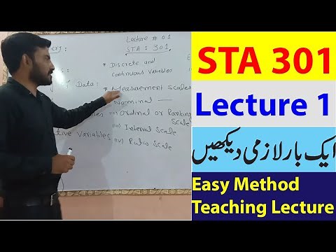 STA301 Lecture 01 Short Lecture/Vu short lecture/ Statistics and probability in Urdu/hindi Lecture 1
