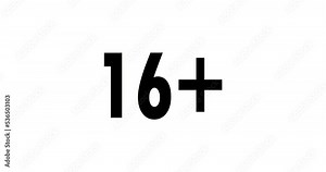 Under 16 warning sign. Only over 16 censored. Sixteen years older than prohibited adult content.