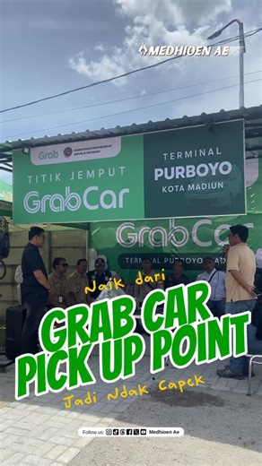 INFO MADIUN RAYA on Instagram: "Akhire ning @terminalpurboyo saiki wes enek Grab Car Pick Up Point cah, panggone ning pintu keluar Bis Ndek seloso (16/25) wingi Grand Opening Grab Car Pick Up Point acara iki dihadiri kepala UPTD @terminalpurboyo Pak Lurah @kelurahanpatihanmadiun pak Bhabin Polsek @polsek_manguharjo lan koordinator taksi terminal Dengan resmine Grab Car Pick Up Point iki dadi para pengguna Bis sing mudun ning Terminal iki iso dengan mudah mesen Grab Car tanpa mlaku adoh Pas bange