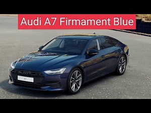 Audi A7 Firmament Blue 2023. Exterior and Interior. Amazing brown interior
