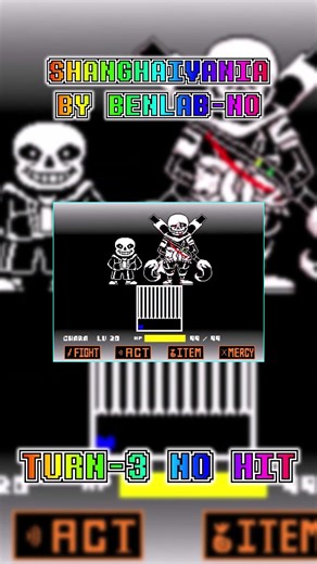Ink sans phase3 SHANGHAIVANIA Hard mode by BenLabno Turn-3 No Hit.