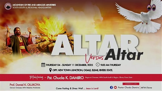 ALTAR VS ALTARS, [DAY 1 MORNING SESSION] 4TH DEC 2025 @ MOUNTAIN OF FIRE AND MIRACLES MINISTRIES SOUTH-SOUTH 6 REGIONAL HEADQUARTERS, ELEME, RIVERS STATE. WITH PASTOR CHUCKS DAMIRO. | Pastor Chucks Damiro