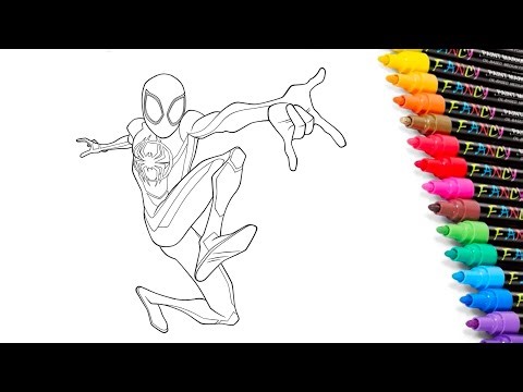 SPIDER-MAN MILES MORALES Coloring Pages | Avengers Spider-Man