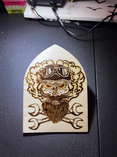 Motorhead-inspired Pyrography | Skull &wrenches Wood Burn - Etsy
