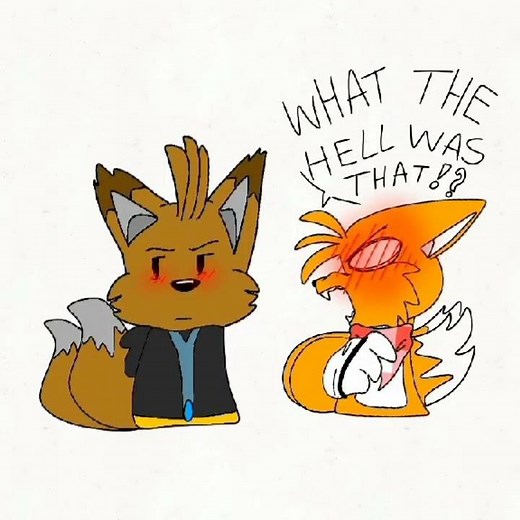 alot of ppl wanted them to kiss so here it is lol #tails #nine #sonicprime #tailsnine