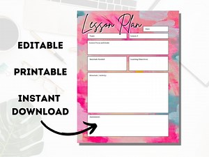 Editable Teacher Lesson Plan Template: Classroom Organizer (digital Download) - Etsy