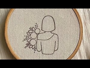Very Very Easy Girl Embroidery for Beginners 💛 Easy Girl with Flowers Embroidery + Free Pattern 🥰