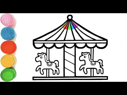 How To Draw a Carousels 🎠 Drawing | Beautiful Carousels Drawing For Kids | Carousels Drawing Easy
