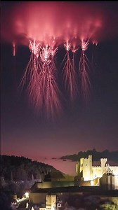 Rare Red Sprites Above a French Castle!