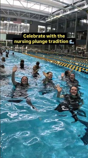 Plunging into nursing 🩺 #uiowa #collegelife #graduation