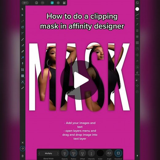 How to do a clipping mask in Affinity Designer #affinitydesigner #graphicdesign
