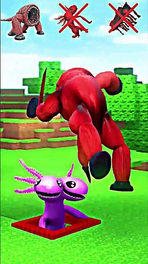 Giant pink spider monster crawling on the grassy blocks! 🕷️ #PinkSpider #GrassyBlocks