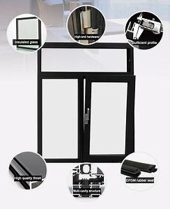 [Hot Item] Double Swing French Casement Window Aluminum Tilt and Turn Windows Grey Aluminum Glass Casement Windows