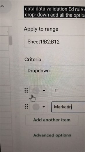 How to add a drop-down list in Google sheets? ( In 30 seconds) Data Validation tricks #excel #shorts