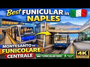 Best Naples Funicular Ride 🇮🇹 Montesanto to Funicolare Centrale Walking Tour 4K Virtual Napoli