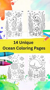 Ocean Coloring Pages for Kids – 14 Printable A4 Sheets – Ocean, Sea Animals, Underwater Creatures, Instant Download PDF - Etsy Australia
