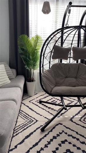 The chair is absolutely gorgeous! It’s super comfortable for two people, and the soft cushions make it extra cozy. It looks stylish and modern in the interior, especially with evening lights. #TikTokShopBacktoSchool #dealsforyouday #blackfriday