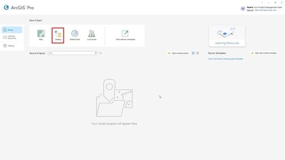 Default project templates in ArcGIS Pro