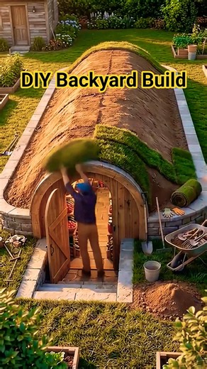Old Concrete Pit Transformed Into an Amazing Underground Root Cellar! 🌿🏡 #diy #short