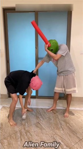 👽 Alien Family vs. The Bottle Flip Challenge (Who Gets Grounded?) #shortsfeed #viral #alienfamily