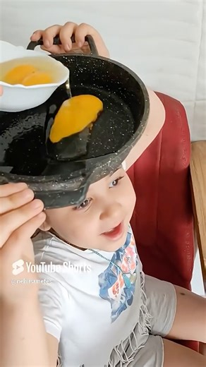 We cooked eggs on his head