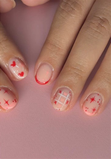 This valentine nail set is just sooo cute using builder gel from @Ruby Nail Products #nailinspo #vdaynails #valentinenails #buildergel #buildergelnails