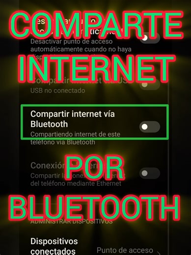 Comparte internet vía Bluetooth