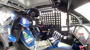 This is INSANE! Dale Earnhardt, Jr.'s steering wheel comes off and he controls the car with his hand. #NASCAR | FOX Sports